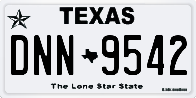 TX license plate DNN9542