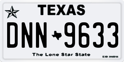 TX license plate DNN9633