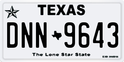 TX license plate DNN9643