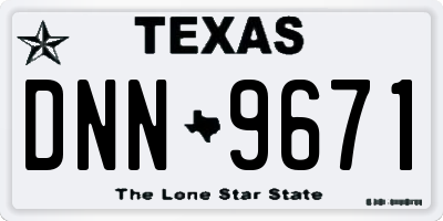 TX license plate DNN9671