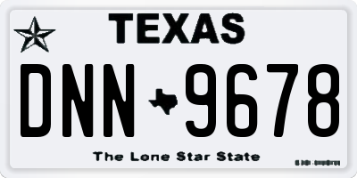 TX license plate DNN9678