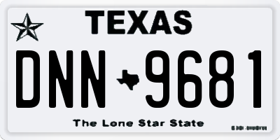 TX license plate DNN9681