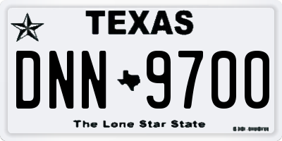 TX license plate DNN9700