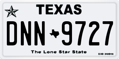 TX license plate DNN9727