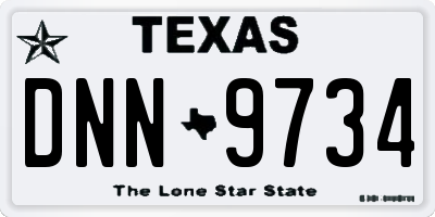 TX license plate DNN9734