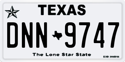 TX license plate DNN9747