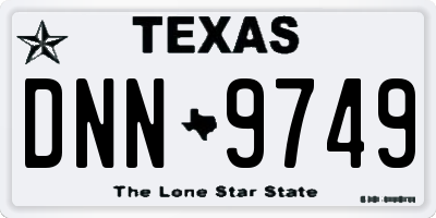 TX license plate DNN9749