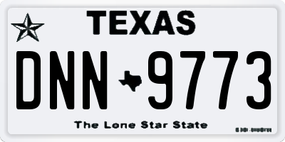 TX license plate DNN9773