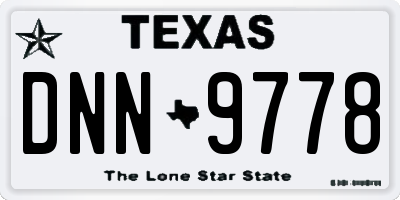 TX license plate DNN9778