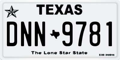 TX license plate DNN9781