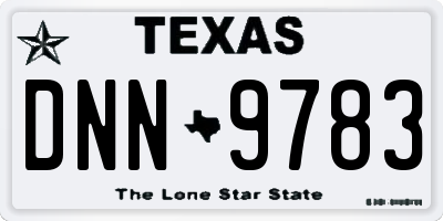 TX license plate DNN9783