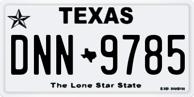 TX license plate DNN9785