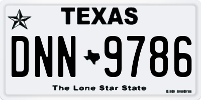 TX license plate DNN9786