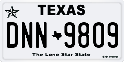 TX license plate DNN9809