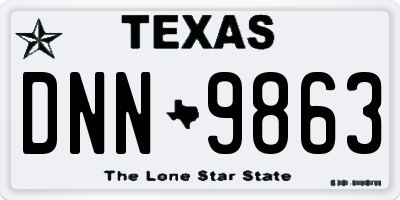 TX license plate DNN9863