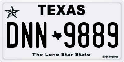 TX license plate DNN9889