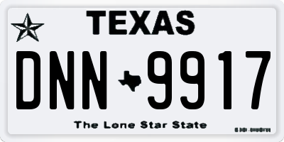 TX license plate DNN9917