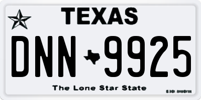 TX license plate DNN9925