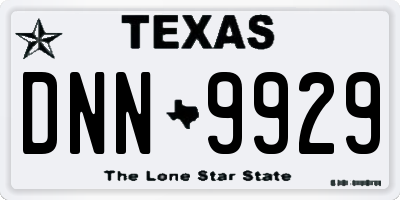 TX license plate DNN9929