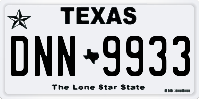 TX license plate DNN9933