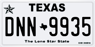 TX license plate DNN9935