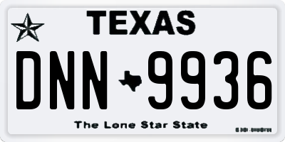 TX license plate DNN9936