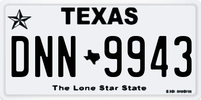 TX license plate DNN9943