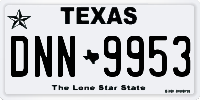 TX license plate DNN9953