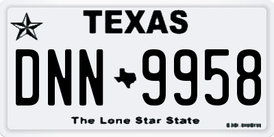 TX license plate DNN9958