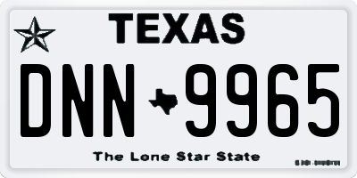 TX license plate DNN9965