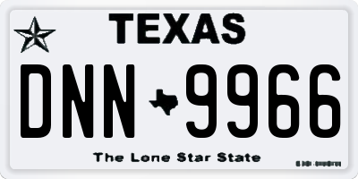 TX license plate DNN9966