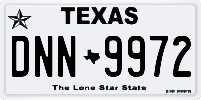 TX license plate DNN9972