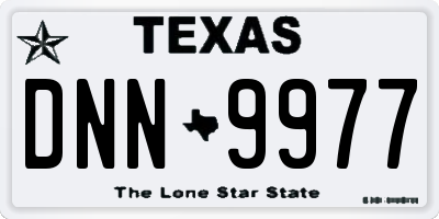 TX license plate DNN9977