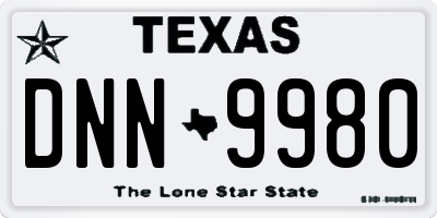 TX license plate DNN9980