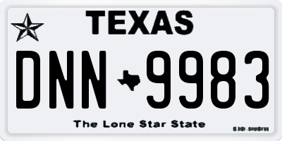 TX license plate DNN9983