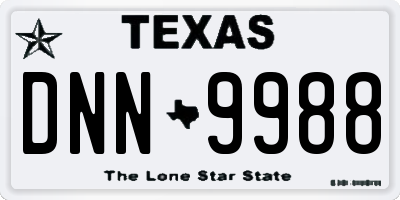 TX license plate DNN9988