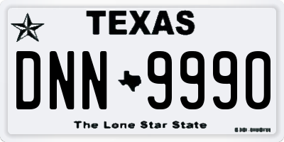 TX license plate DNN9990