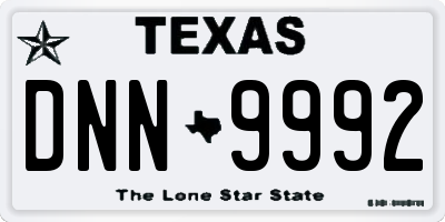 TX license plate DNN9992