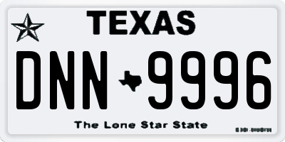 TX license plate DNN9996
