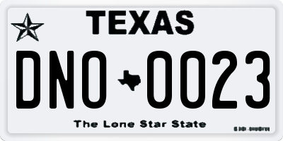 TX license plate DNO0023
