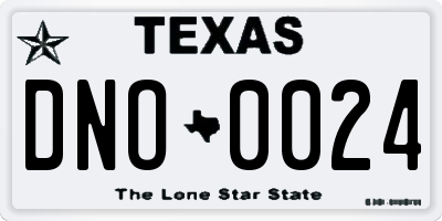 TX license plate DNO0024