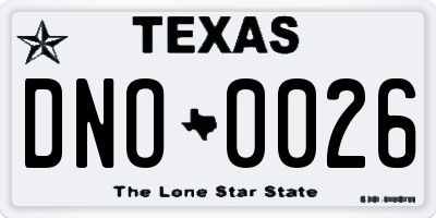 TX license plate DNO0026
