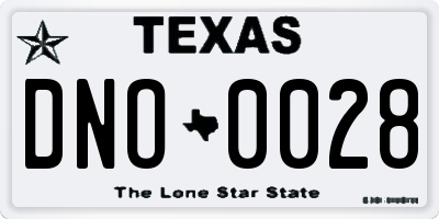 TX license plate DNO0028