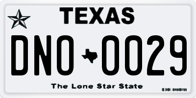TX license plate DNO0029