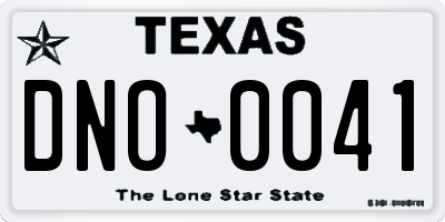 TX license plate DNO0041