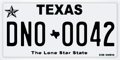 TX license plate DNO0042
