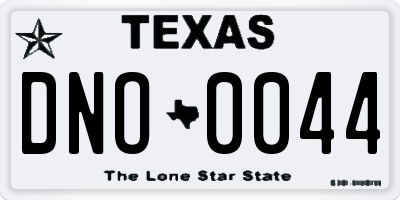 TX license plate DNO0044