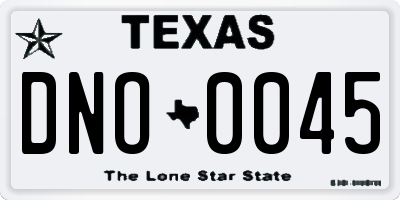 TX license plate DNO0045