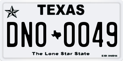 TX license plate DNO0049