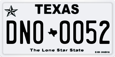 TX license plate DNO0052